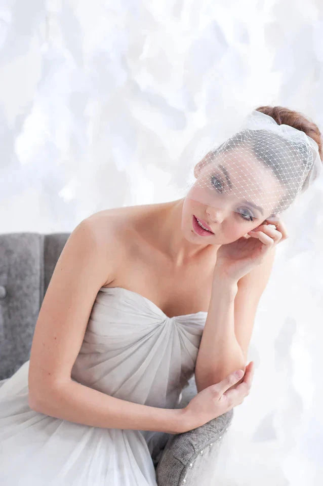 Mini double layer blusher birdcage veil - ready to ship Tessa Kim