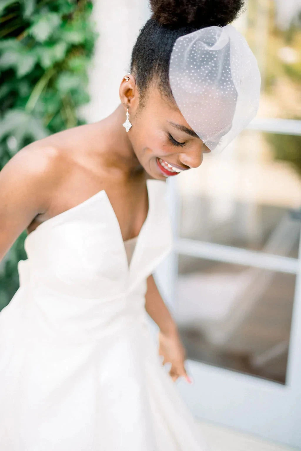 Mini sparkle birdcage veil - ready to ship Tessa Kim