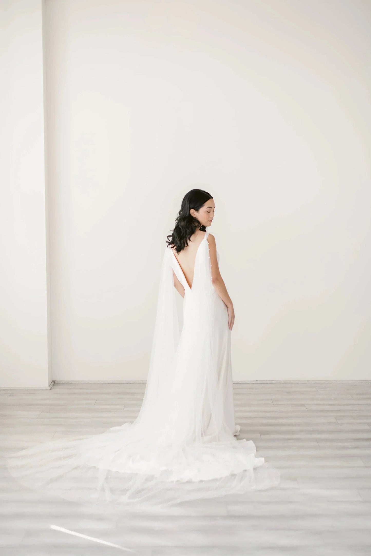 Pearl drape cape veil Tessa Kim