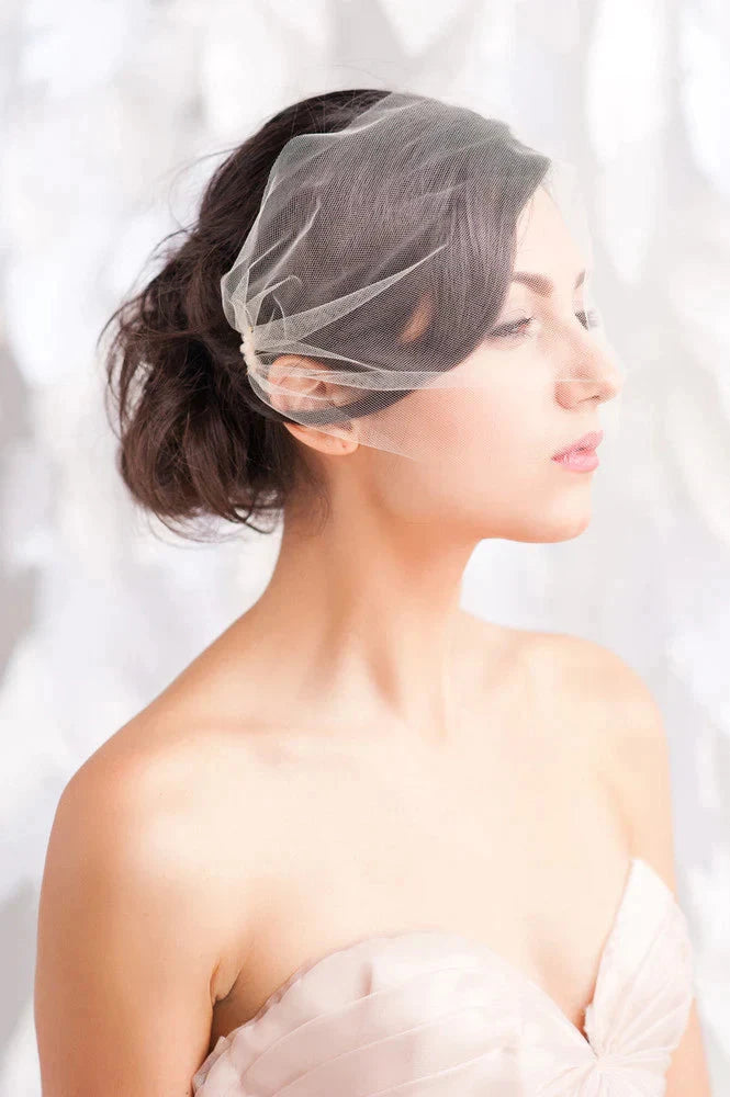 Tulle bandeau birdcage veil - ready to ship Tessa Kim