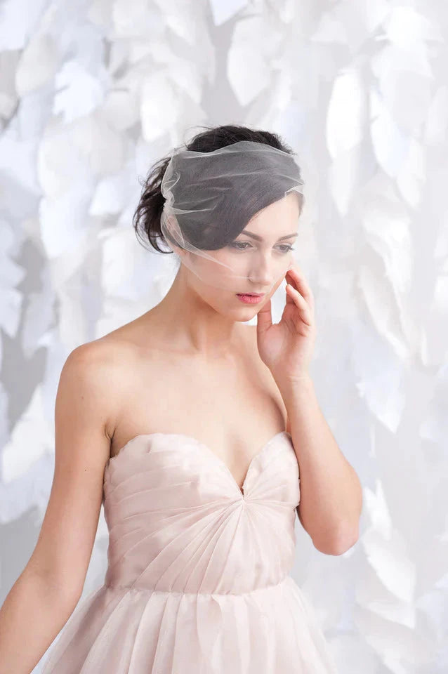 Tulle bandeau birdcage veil - ready to ship Tessa Kim