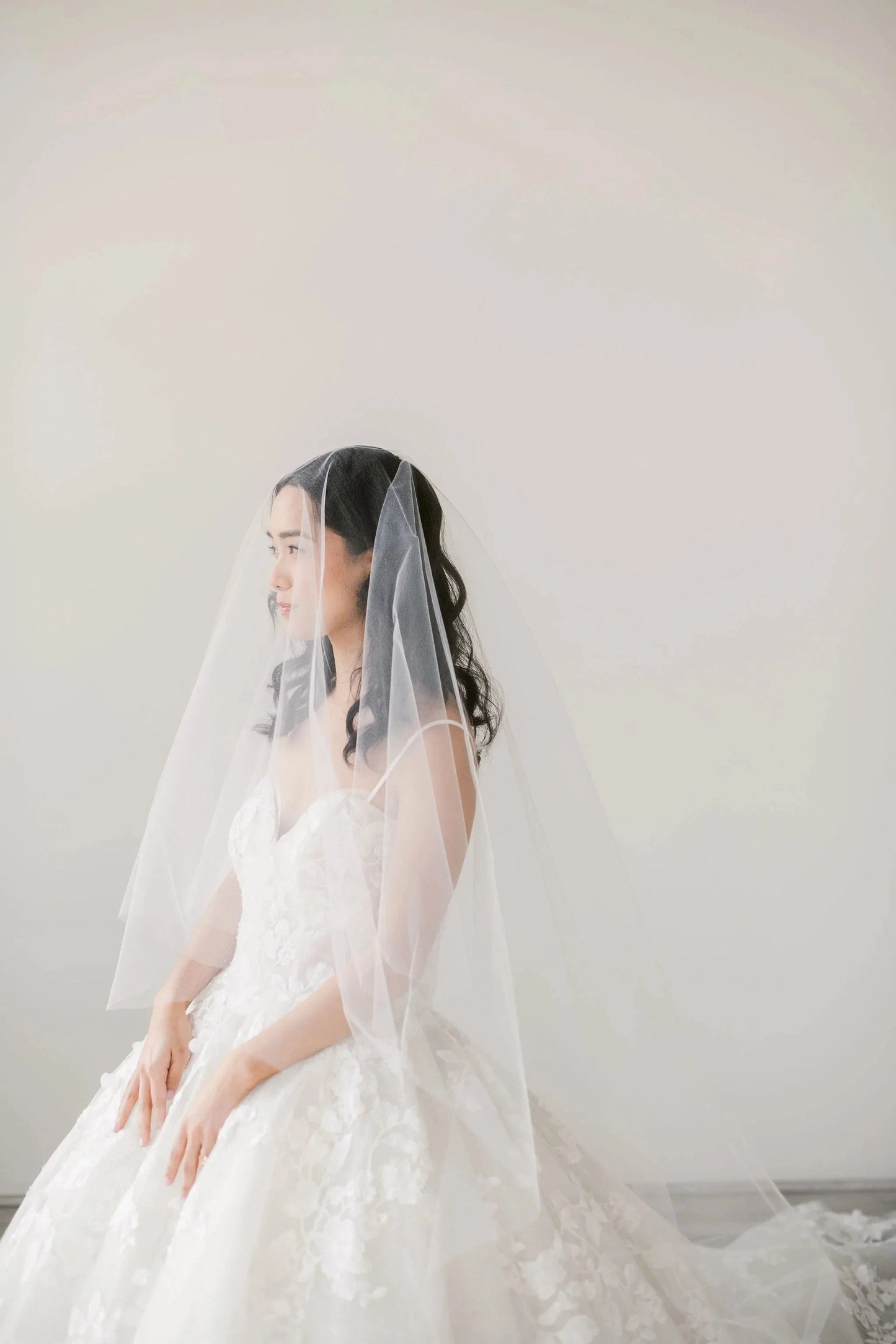 Tulle circle drop bridal veil - ready to ship Tessa Kim