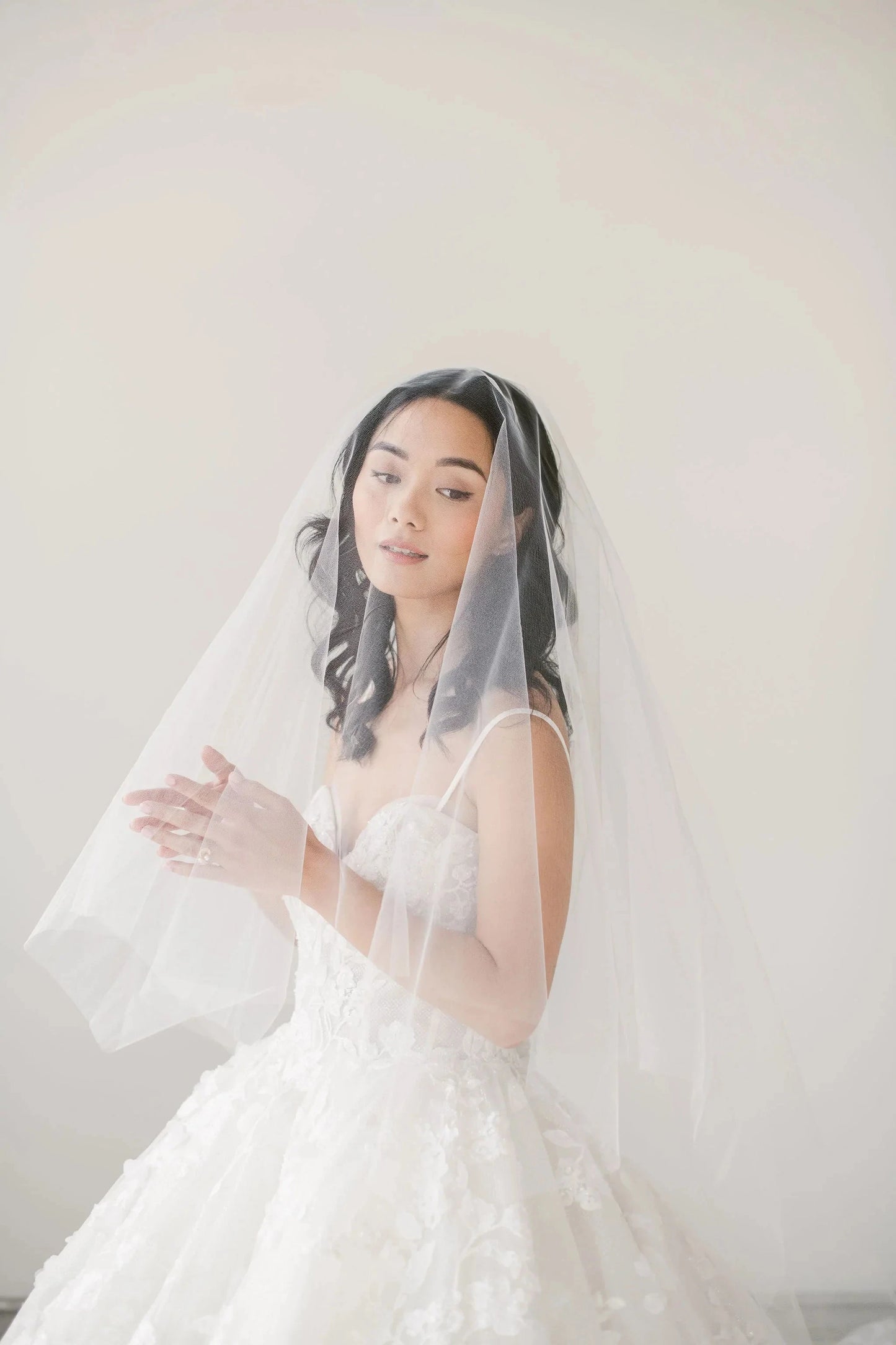 Tulle circle drop bridal veil - ready to ship Tessa Kim