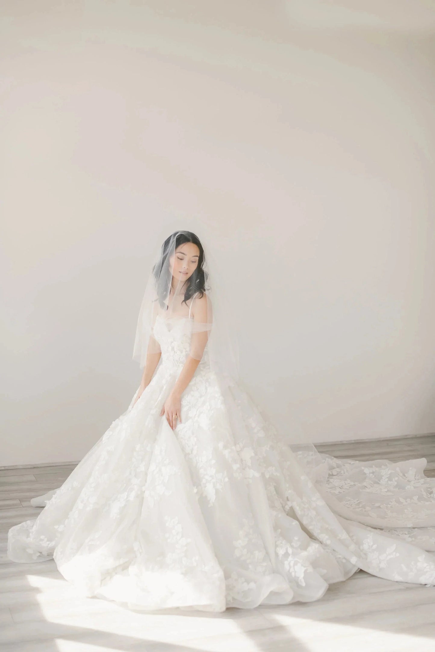 Tulle circle drop bridal veil - ready to ship Tessa Kim