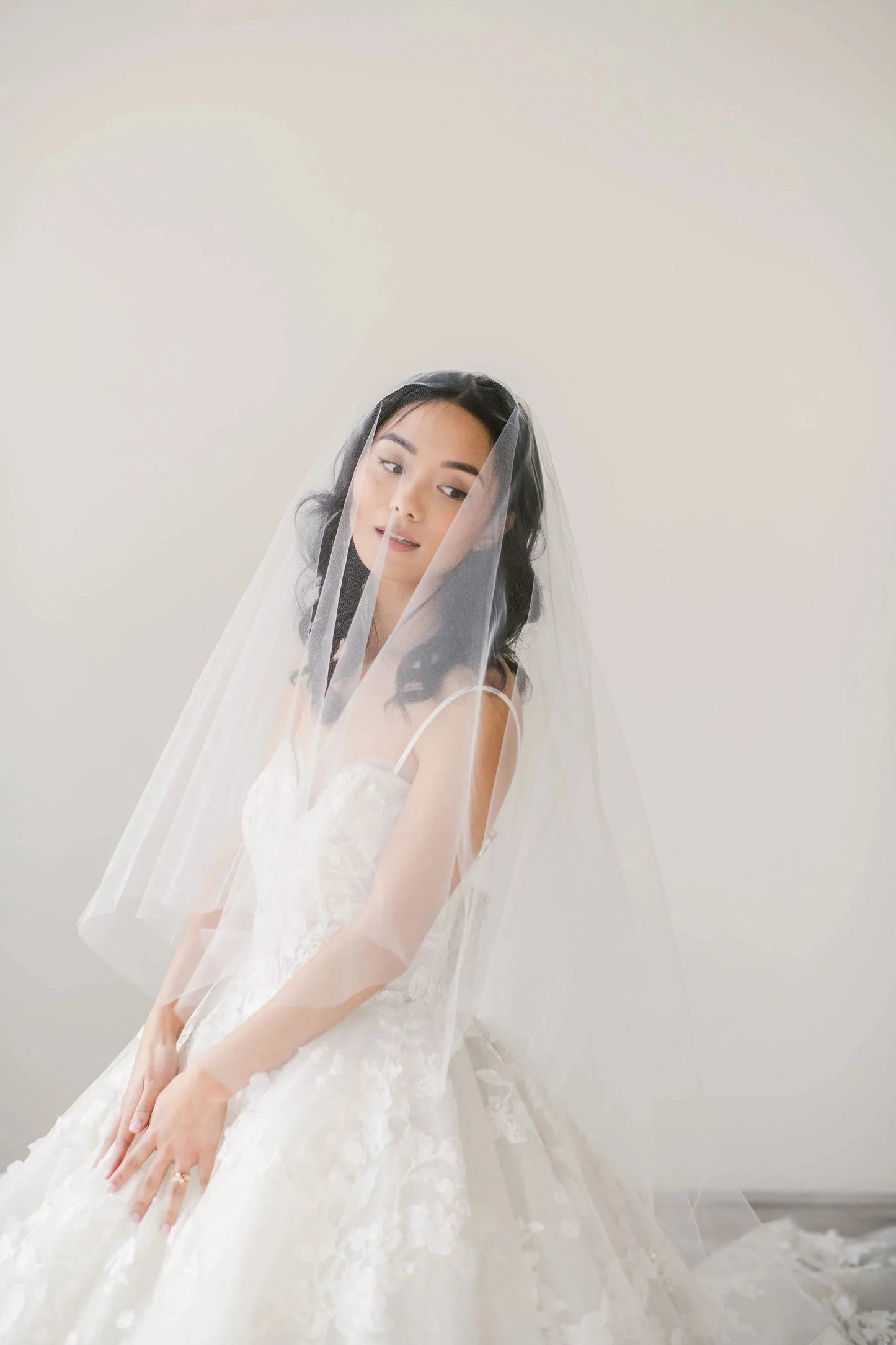 Tulle circle drop bridal veil - ready to ship Tessa Kim