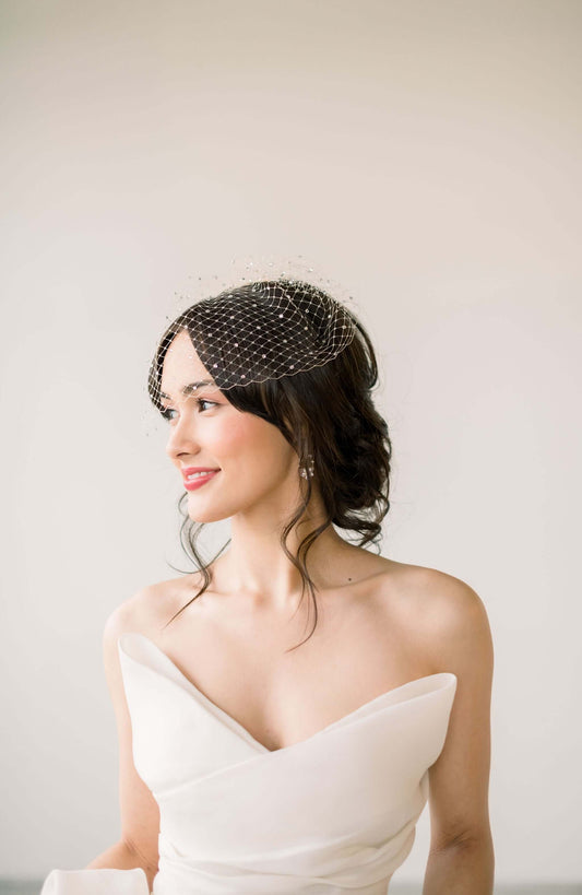 Featured product: Luxe birdcage veil with rhinestones Tessa Kim