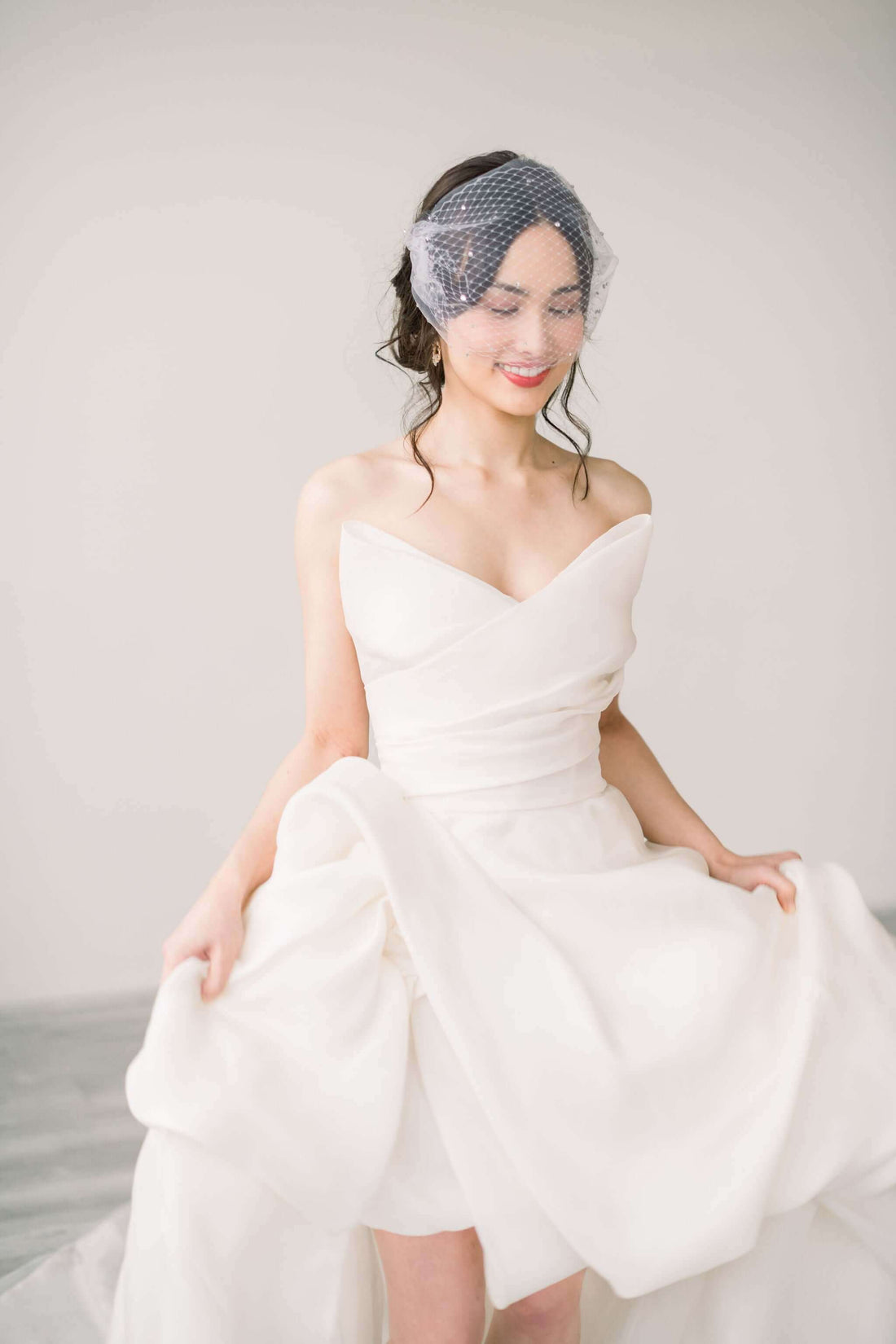 Where can you wear a birdcage bridal veil? Tessa Kim