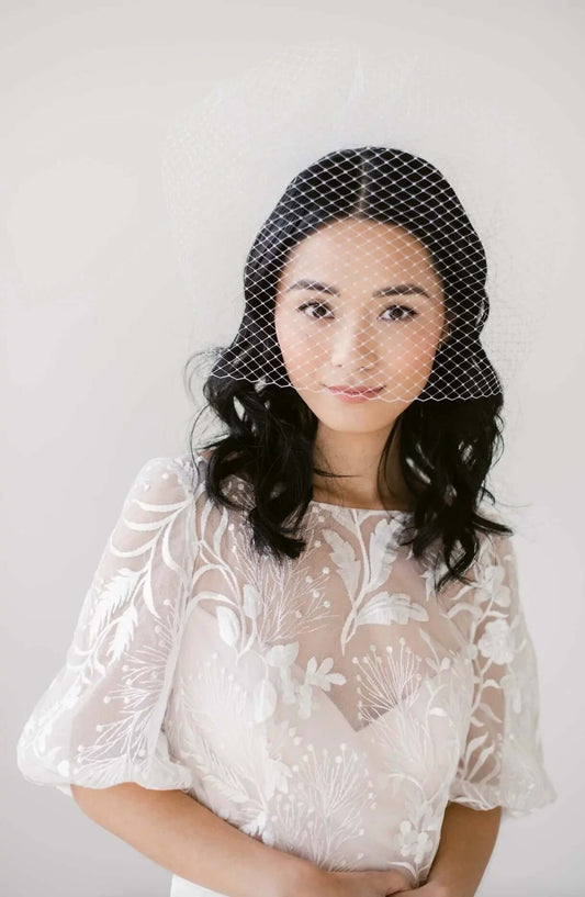 How to wear and style a birdcage blusher veil Tessa Kim
