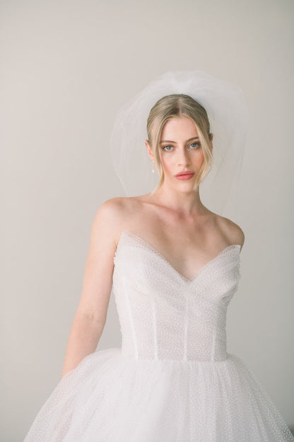 two layer tulle birdcage veil