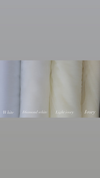 Single tier veil - Lace edge bridal veil - Illusion tulle veil