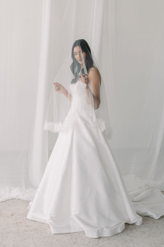 Alencon drop veil