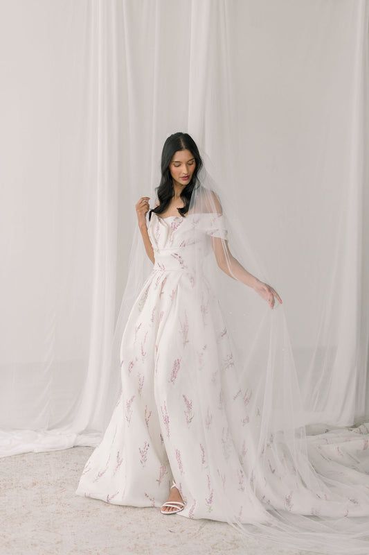 single tier bridal veil