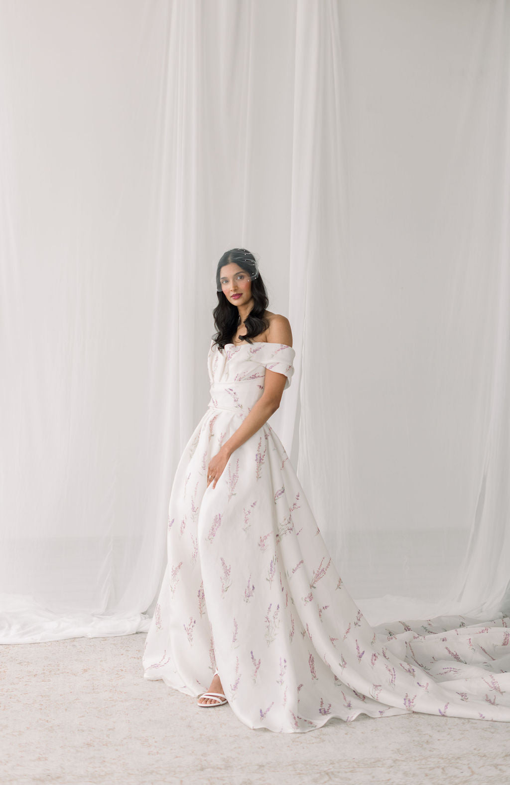 pearls birdcage veil