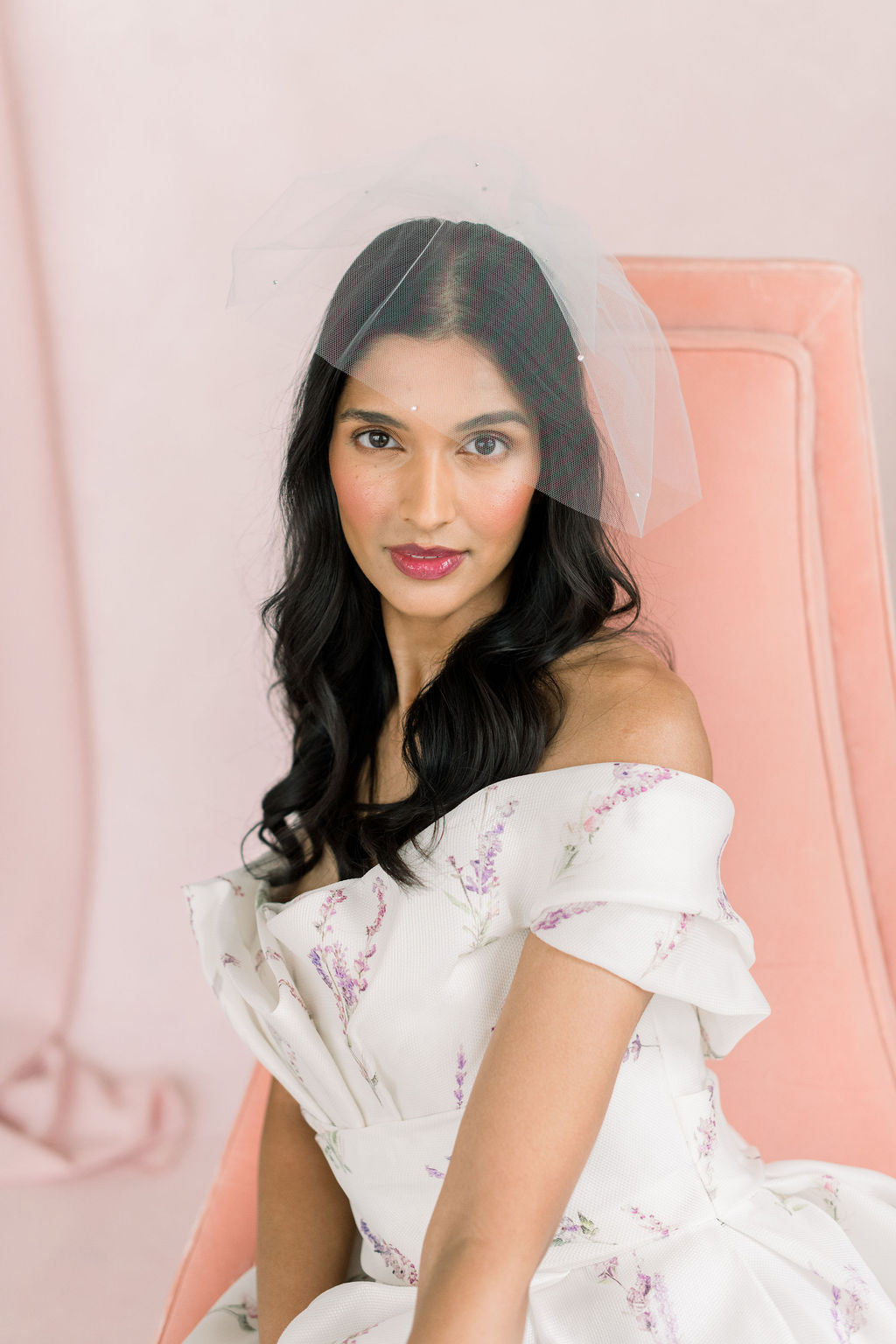 rhinestone birdcage veil