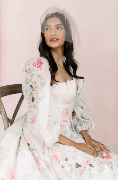 dew drop birdcage veil