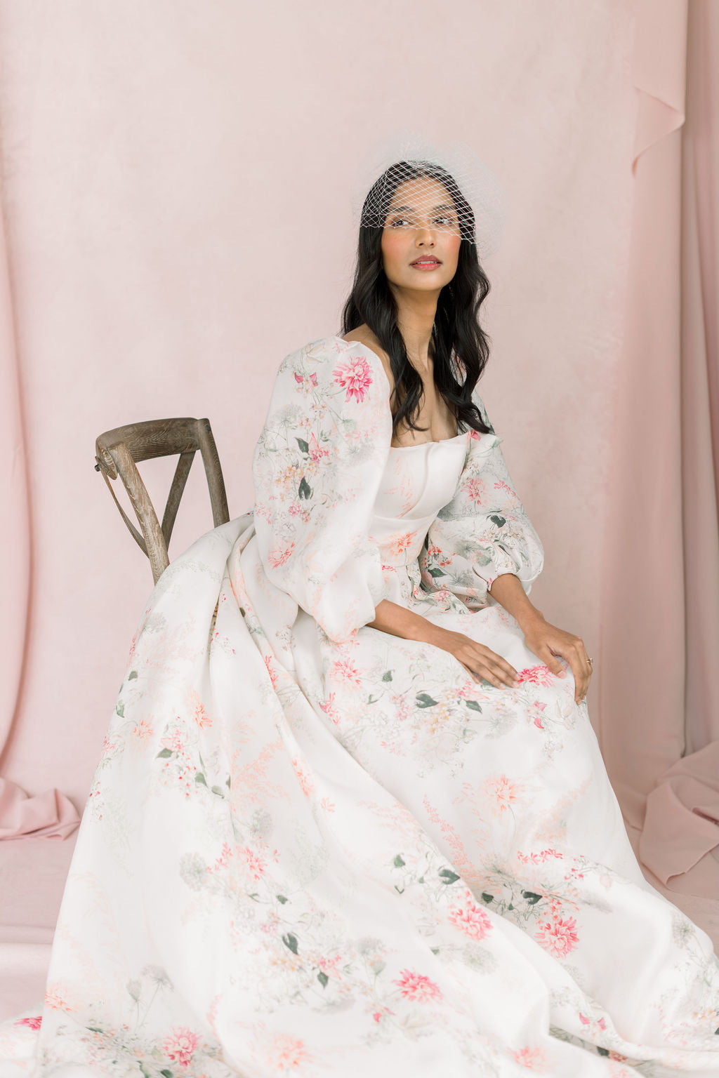 double layer birdcage veil