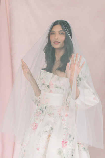 Drop veil - Soft tulle wedding veil - Ready to ship