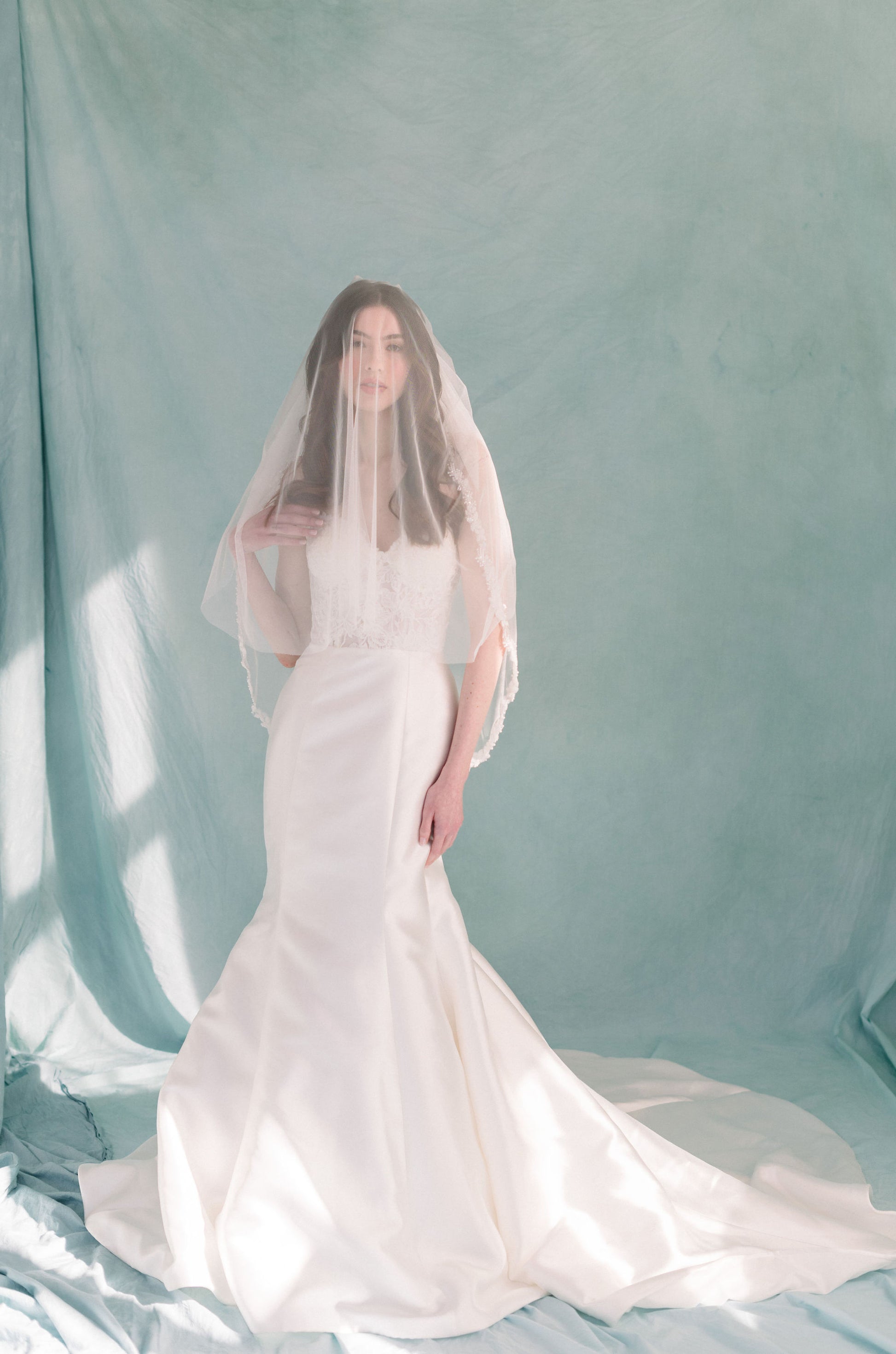 beaded wedding veil