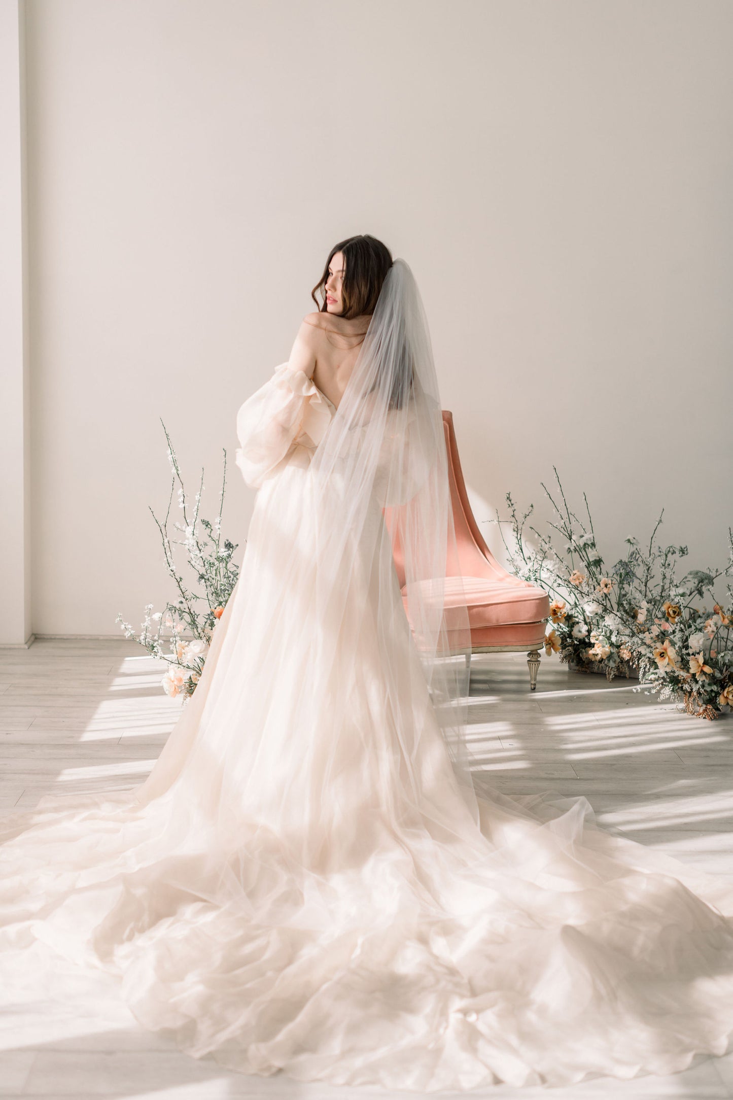 single tier bridal veil