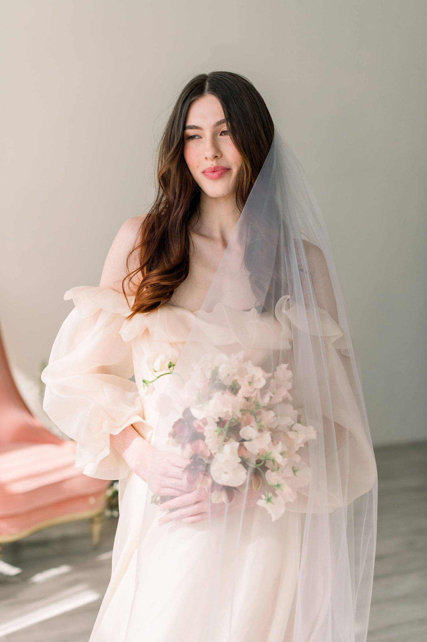 chapel French tulle wedding veil