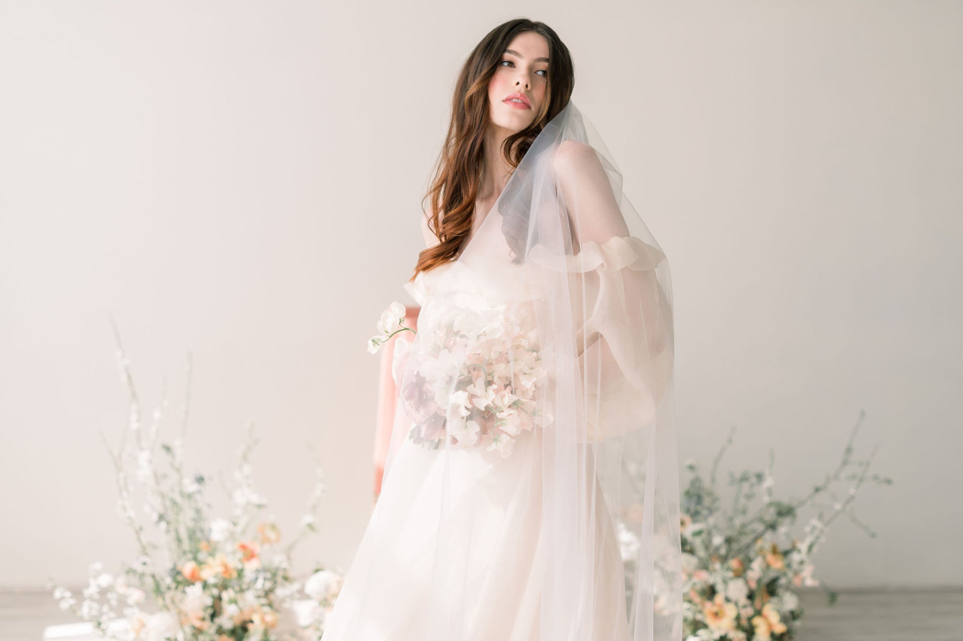long French tulle wedding veil