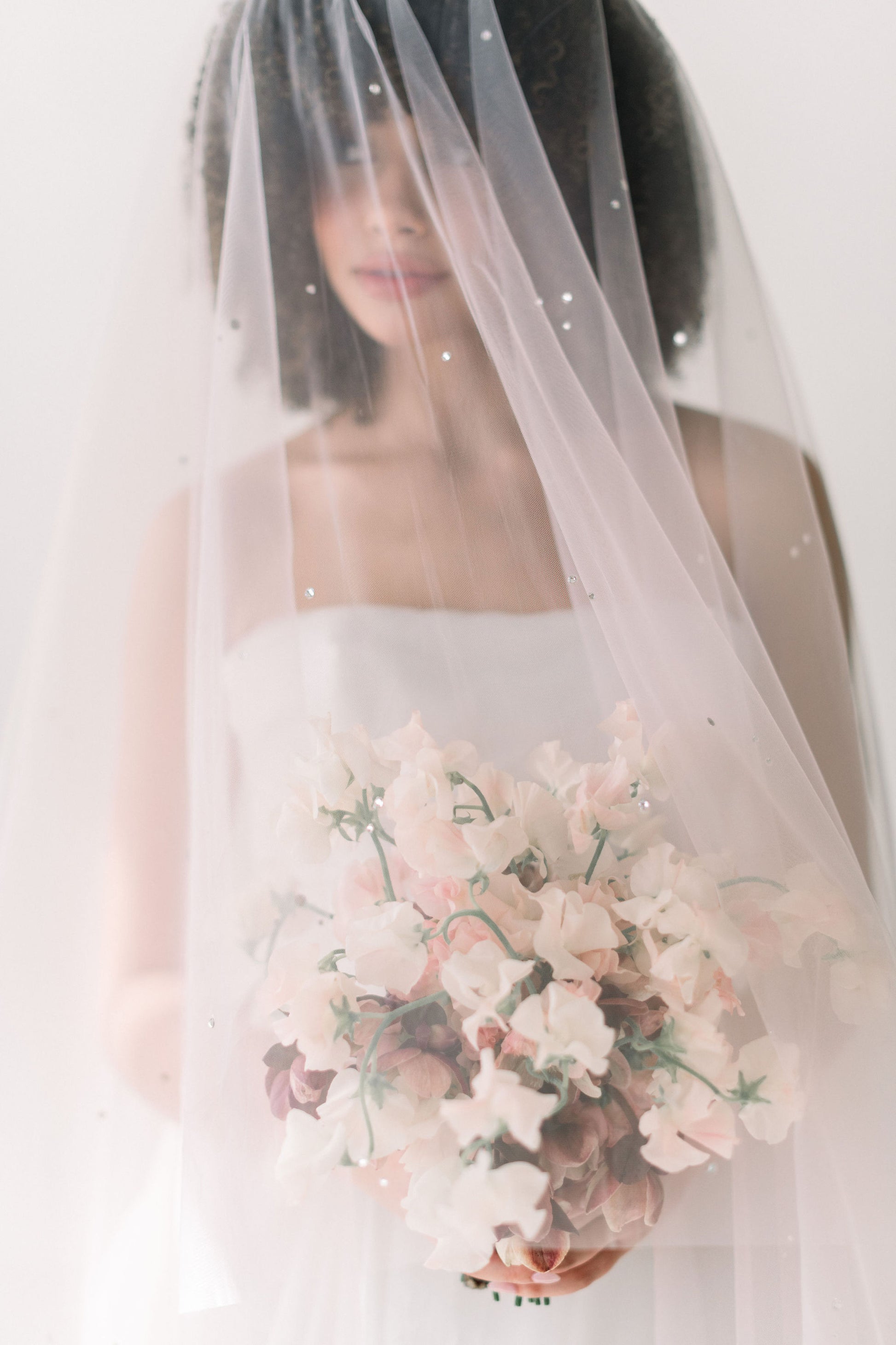 blush wedding veils
