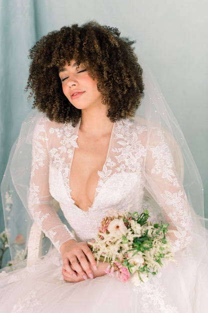 angel cut wedding veil