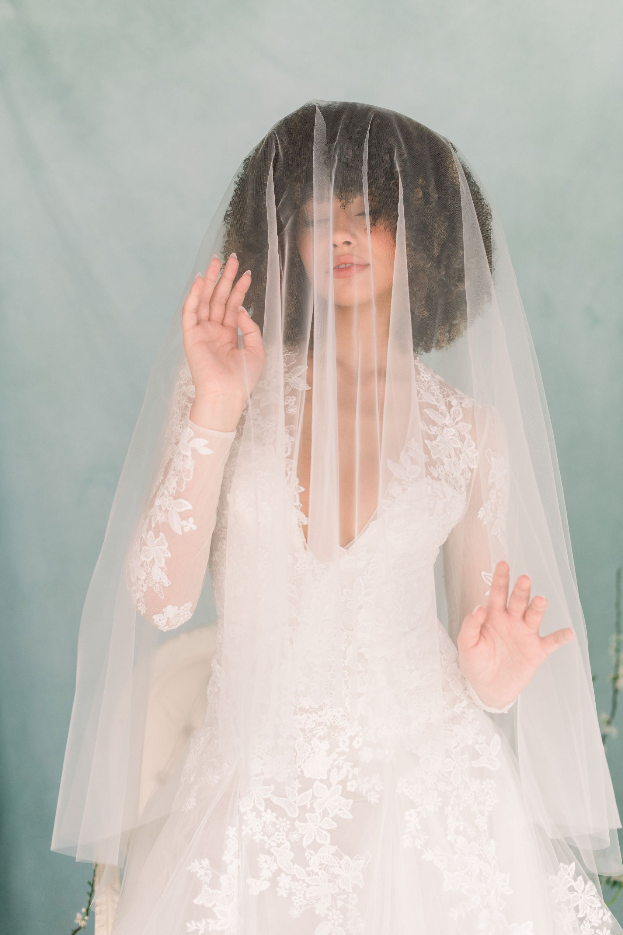 drop wedding bridal veils by Tessa Kim