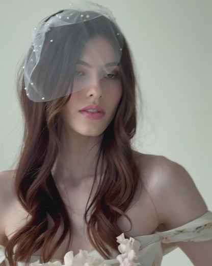 Mini tulle birdcage veil