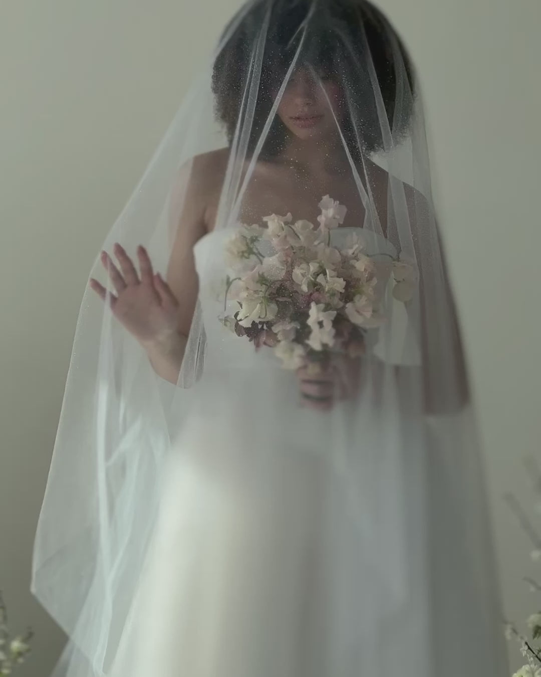 Glitter bridal veil