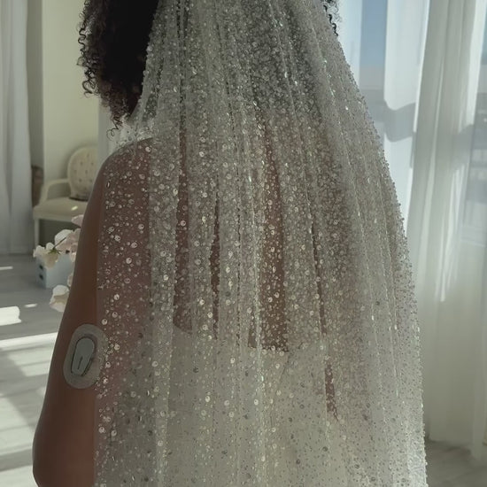 Sequin wedding veil 