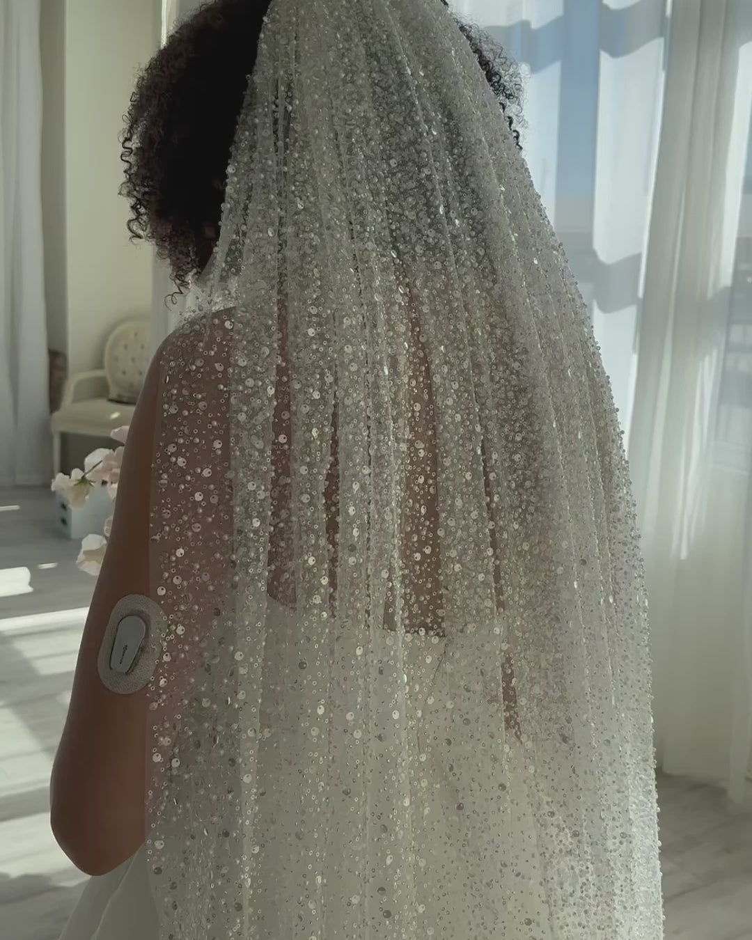 Sequin wedding veil 