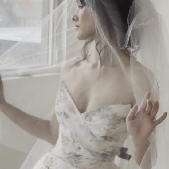 wedding veil with blusher