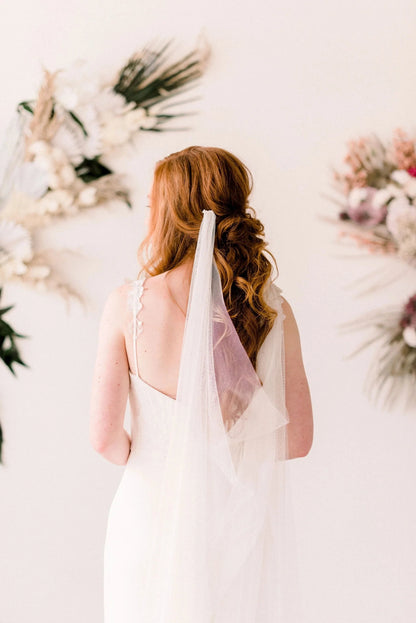 Bridal English net draped cape veil - ready to ship Tessa Kim