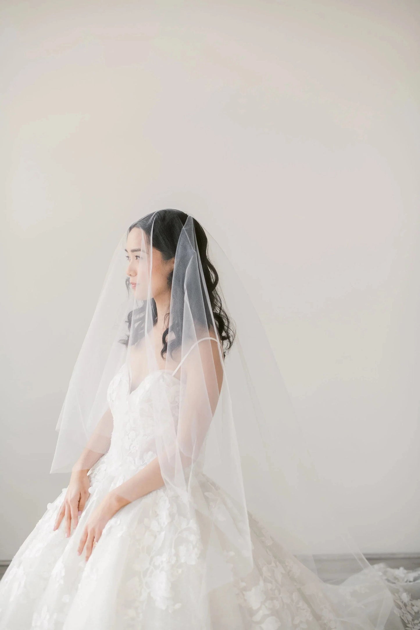 Tulle circle drop bridal veil | Blusher veil | Ready to ship