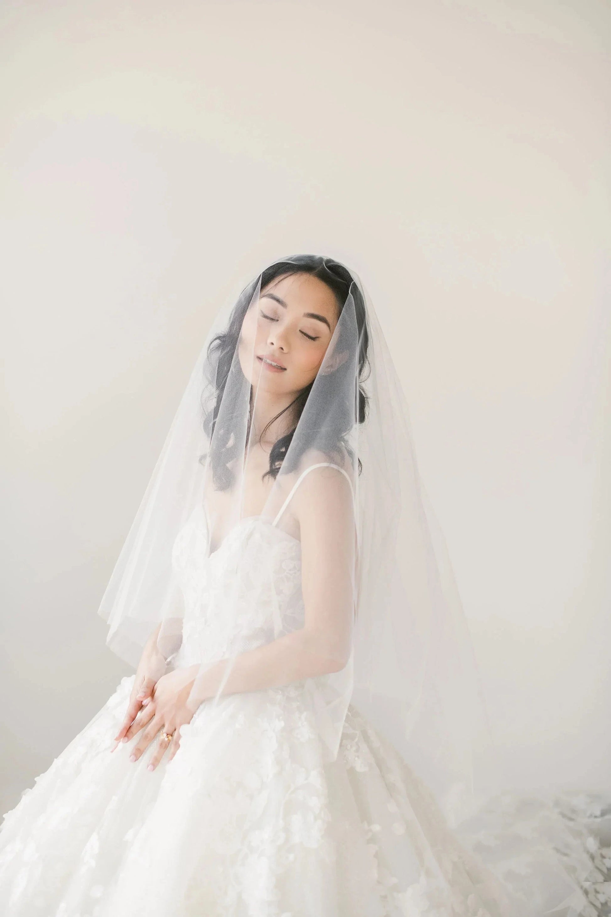 Tulle circle drop bridal veil - ready to ship Tessa Kim