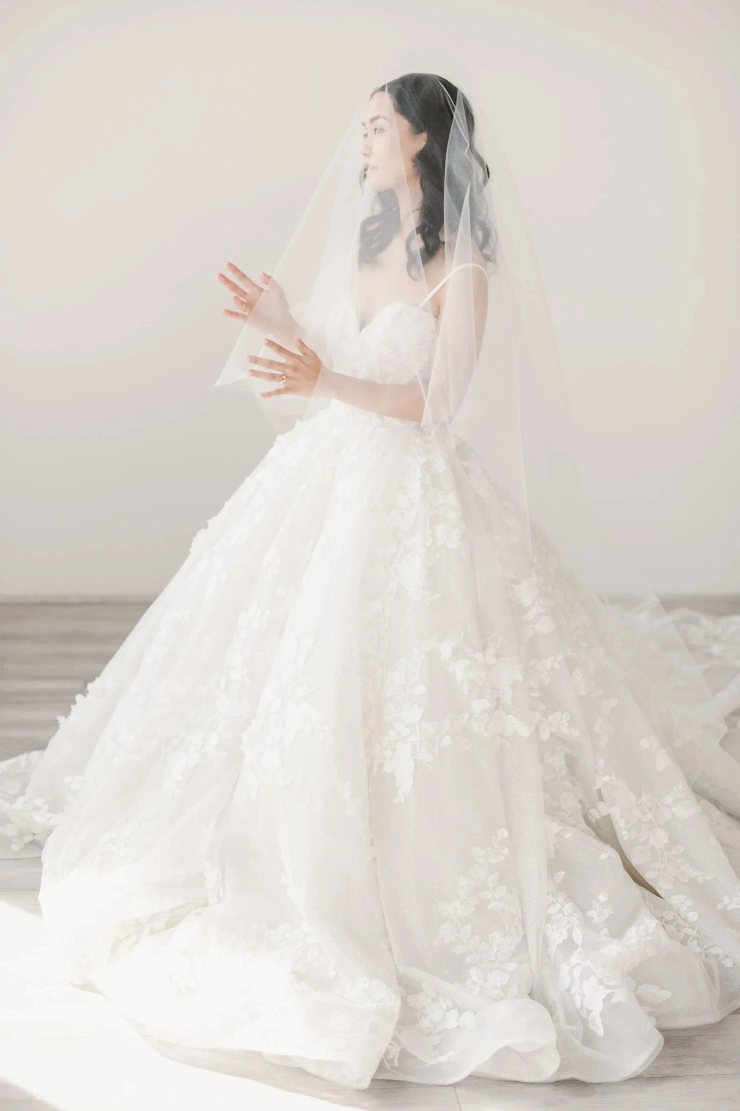 Tulle circle drop bridal veil - ready to ship Tessa Kim